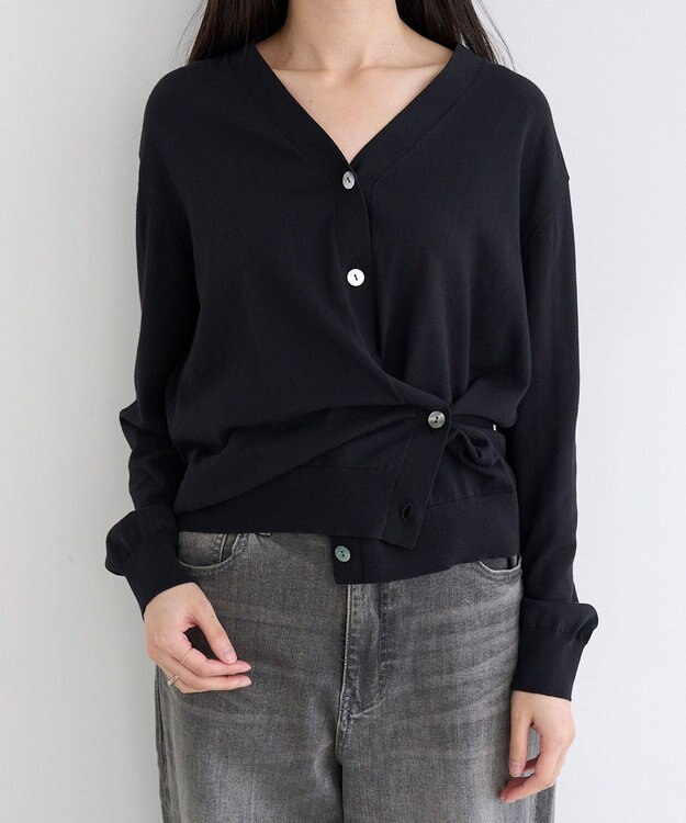 UNFILO L UVモイスト 2WAYカーディガン ブラック