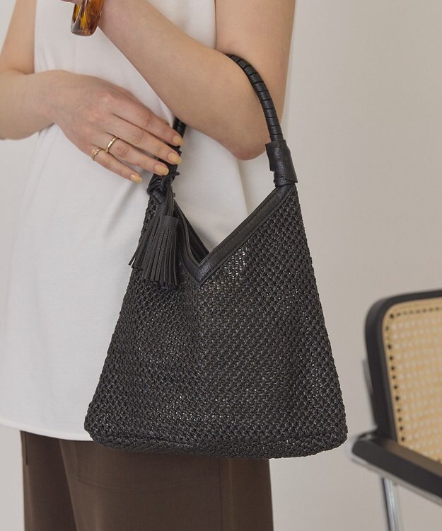 AMERICAN HOLIC 【2点SET】巾着付トライアングルミニトートバッグ Black