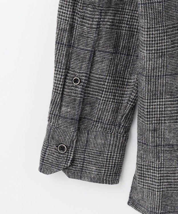 JOSEPH ABBOUD 【キングサイズ・柔らかな肌触り】 オーガニックラフィ グレンチェックシ ャツ ブラック系4