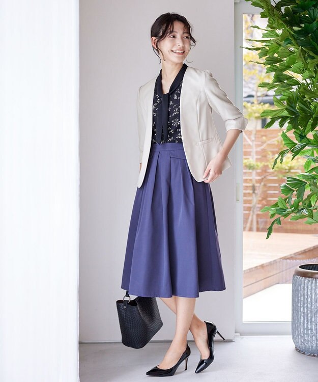 Tiaclasse 【吸水速乾・接触冷感・UVケア・防シワ・洗える】カチオンカラーレスジャケット グレージュ