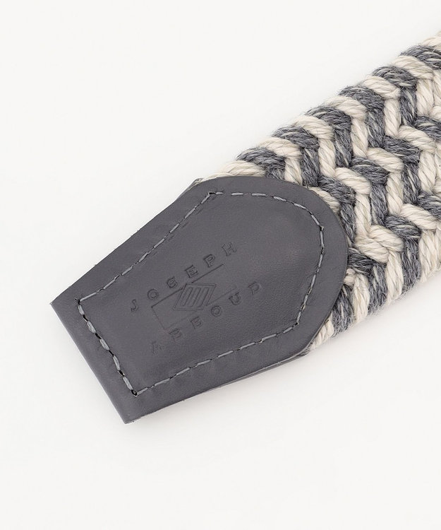 JOSEPH ABBOUD 【ストレッチ/ソフト/日本製】ウールメランジメッシュ ベルト ライトグレー系