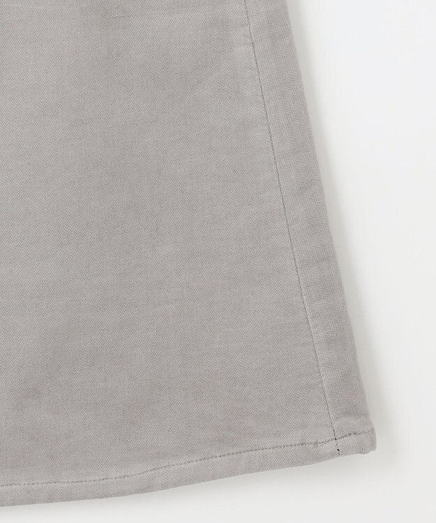 自由区 【洗える】リブレスコール ロングスカート ライトグレー系