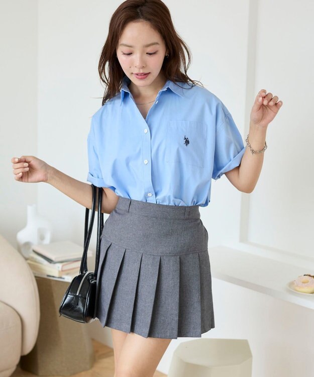 WEGO USPOLOハーフスリーブシャツ ブルー