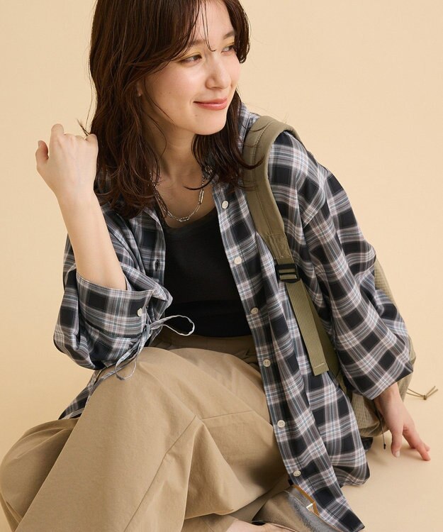 Green Parks 【しゃれシャツ】イージーケアシャーリングシャツ Black