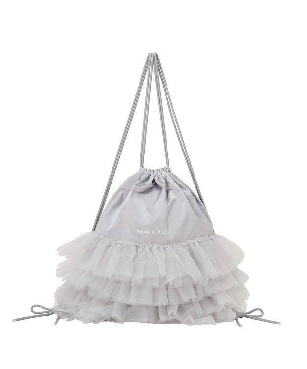 Maison de FLEUR チュールフリルナップサック Gray