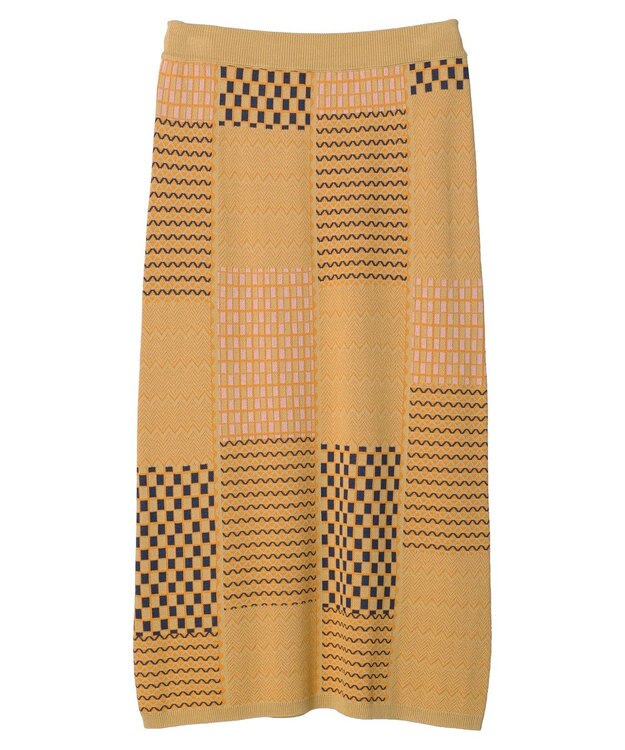 Green Parks ■ＥＳＣＡＲ　ダブルジャカードニットスカート Orange