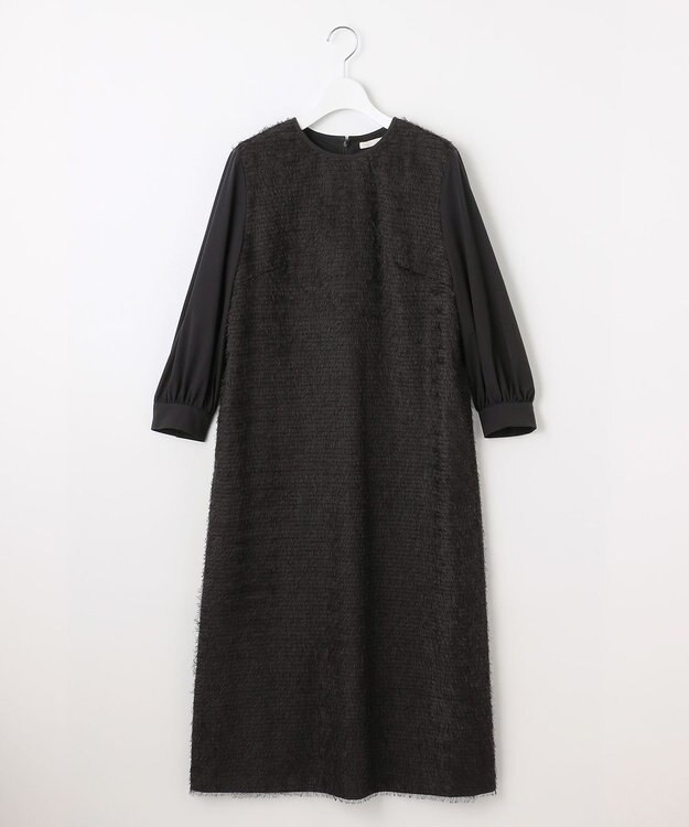 自由区 L 【カタログ掲載】ループカットジャカード ワンピース ブラック