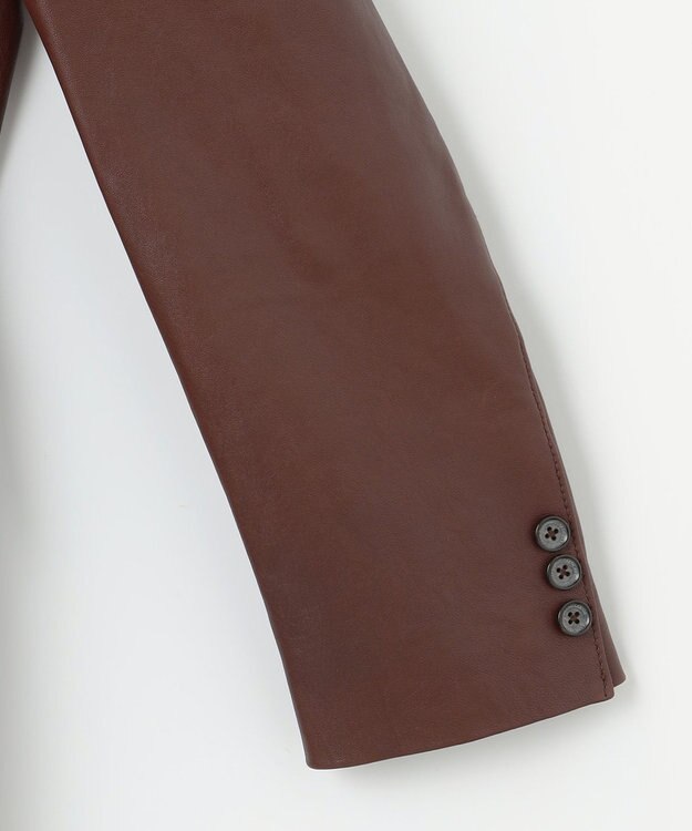 JOSEPH ABBOUD 【長く育てたいサスティナブルなレザー】ベジタブルラムレザージャケット ブラウン系