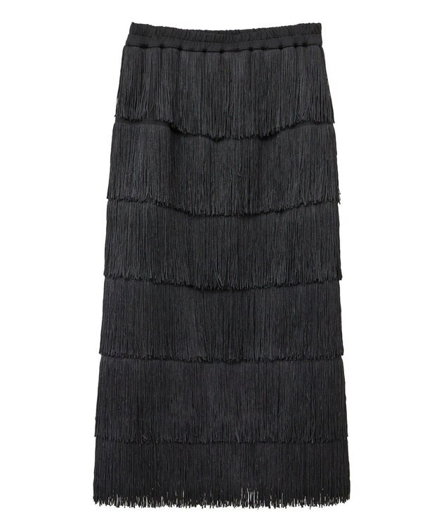 YECCA VECCA フリンジロングスカート Black