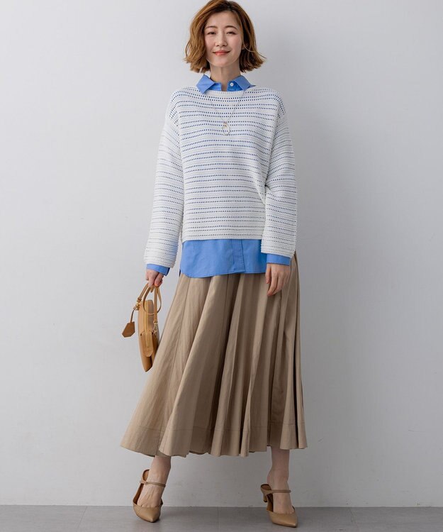 23区 【一部先行予約/VERY掲載】CANCLINI シャーティング ベーシックシャツ ブルー系