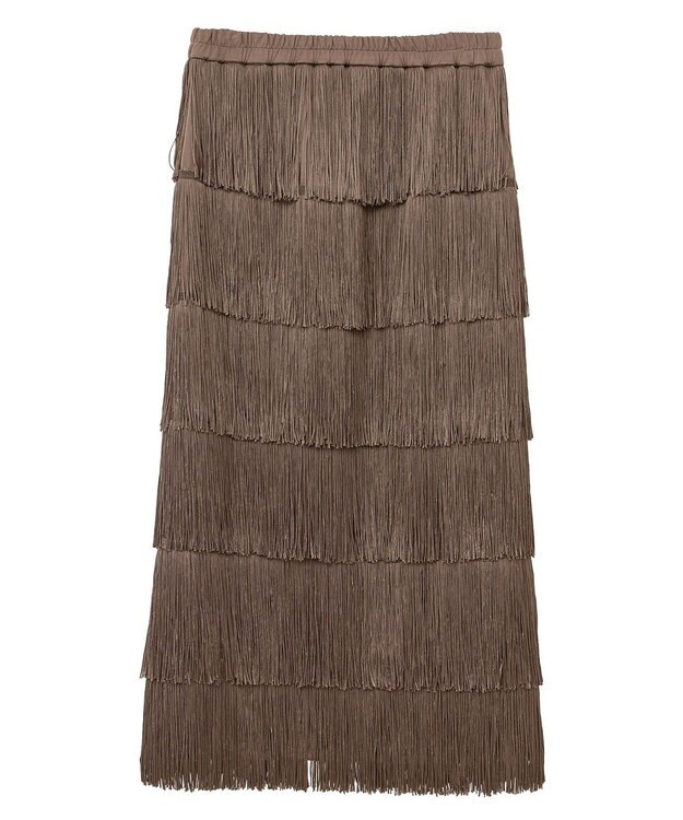 YECCA VECCA フリンジロングスカート Brown