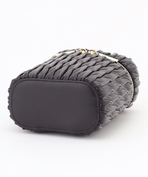 LA BAGAGERIE 【MONICA】ランダムプリーツバニティバッグ ブラック