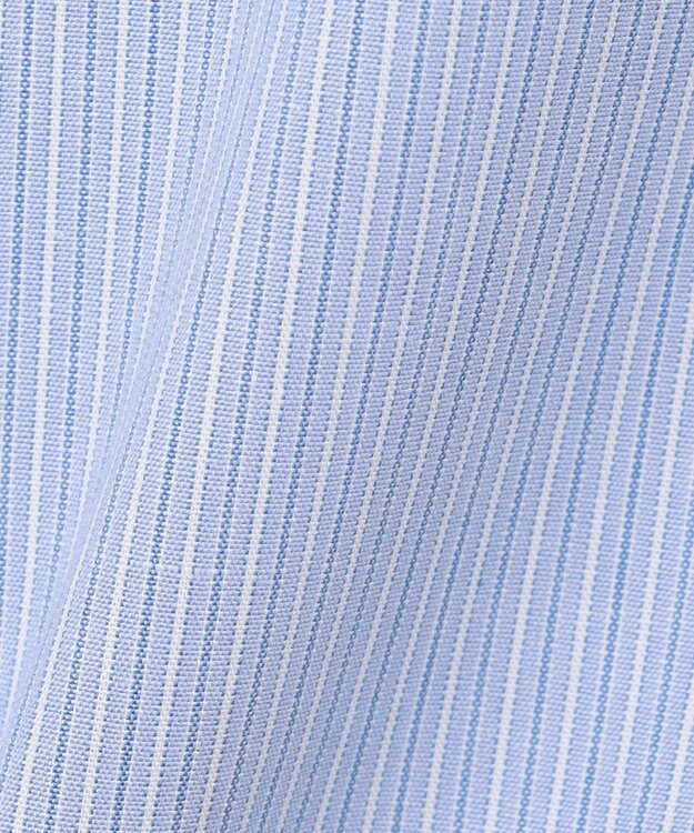 UNFILO フリルネックシャツ ブルーストライプ