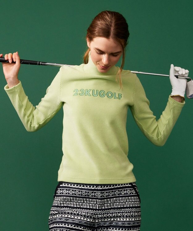 23区GOLF カラー豊富！【WOMEN】【吸湿発熱】グランサーモ モックネック カットソー ライトグリーン系