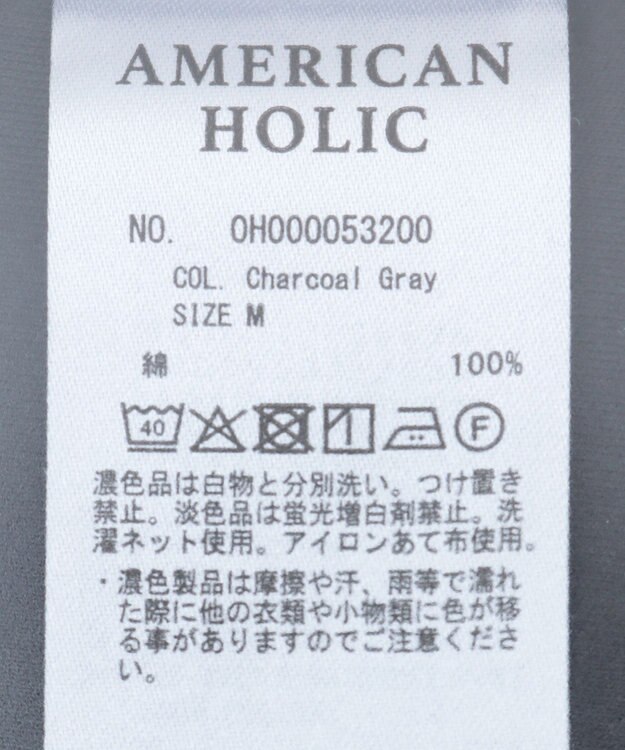 AMERICAN HOLIC バックスリットＴシャツ Charcoal Gray