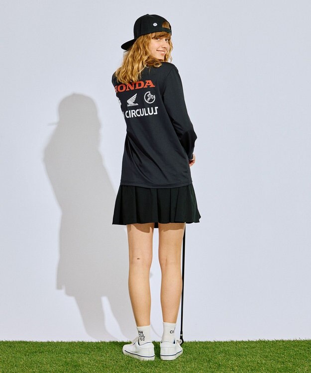 PW CIRCULUS 〈Hondaコラボ〉【UNISEX】 モックネックT ゴルフ ブラック系