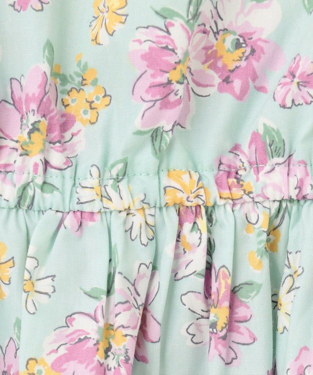 ANY KIDS プリント サマー ワンピース ミント×花柄