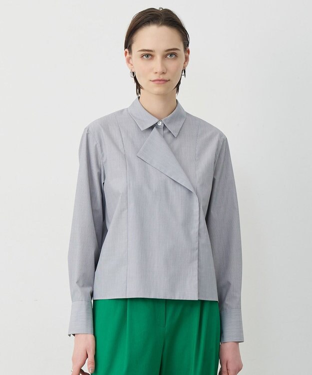 ICB 【先行予約】クリーンブロード ライダース風 クロップドシャツ ブラックストライプ