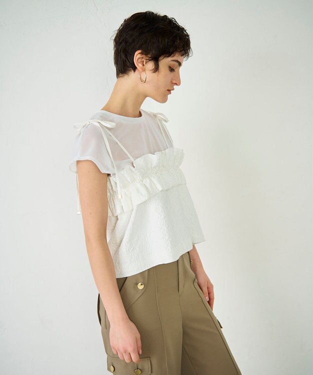 GRACE CONTINENTAL ビスチェチュールトップ ホワイト