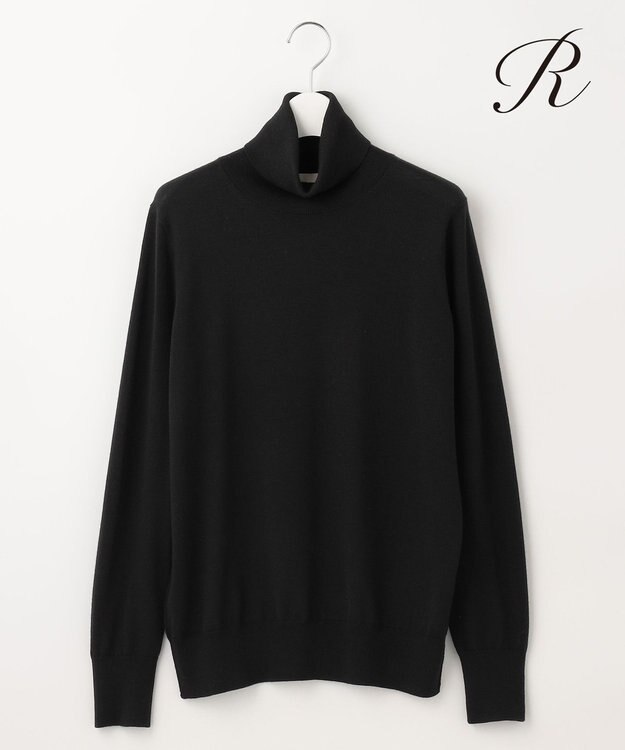 23区 S 【R(アール)】ウーステッドウールカシミヤ タートルネックニット ブラック系