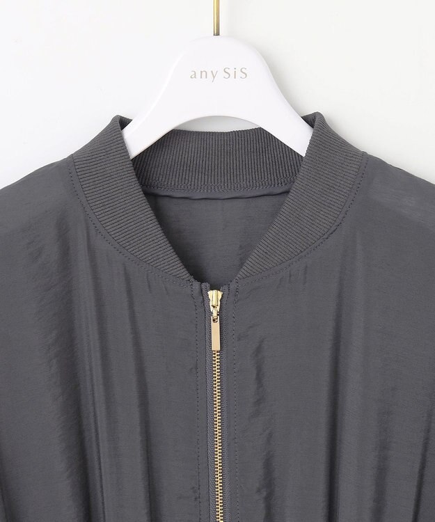 ANY SIS 【洗える】シアージレ ブルゾン チャコール