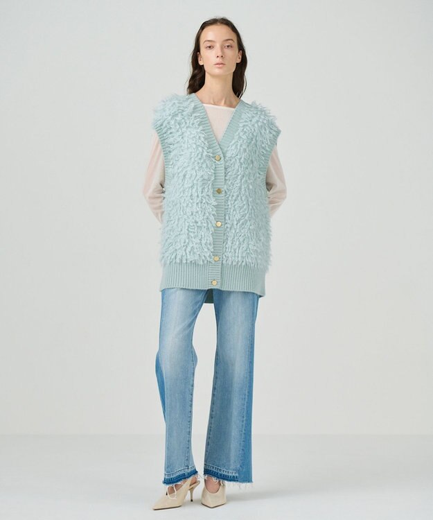 GRACE CONTINENTAL ループニットベスト ライトグリーン