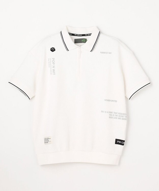 PW CIRCULUS 【WOMEN】ワッフルハーフジップポロ 2026年モデル ゴルフウェア レディース ホワイト系