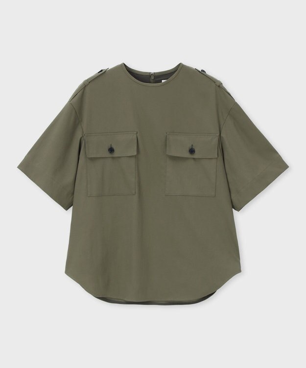 Paul Smith ツイル 半袖ブラウス オリーブ