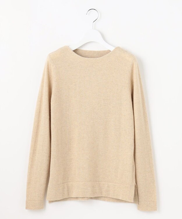 自由区 【洗える】ピュアカシミヤミルド ボートネック プルオーバー ベージュ系