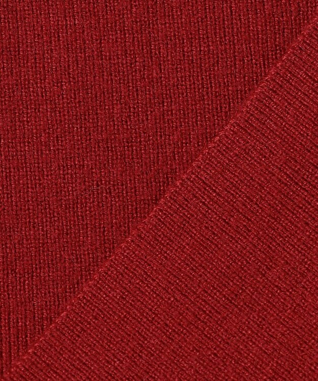 Feroux 胸元刺繍パールニット カーディガン レッド系