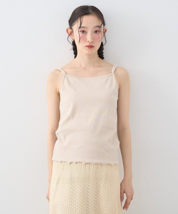 earth music&ecology パールストラップキャミソール Light Beige