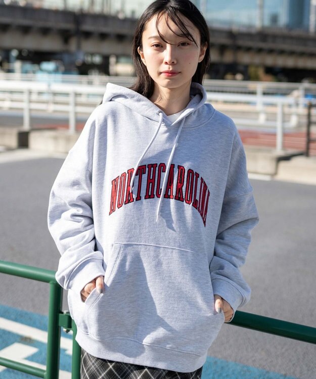 WEGO 【ユニセックス着用ITEM】ワッペンロゴパーカー アッシュグレー