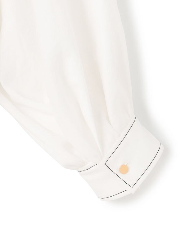 BEIGE， AXI / 刺繍ステッチ ドルマンスタンドブラウス Ecru