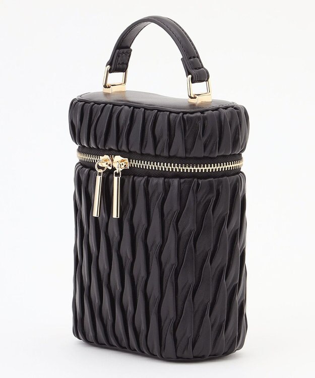 LA BAGAGERIE 【MONICA】ランダムプリーツバニティバッグ ブラック