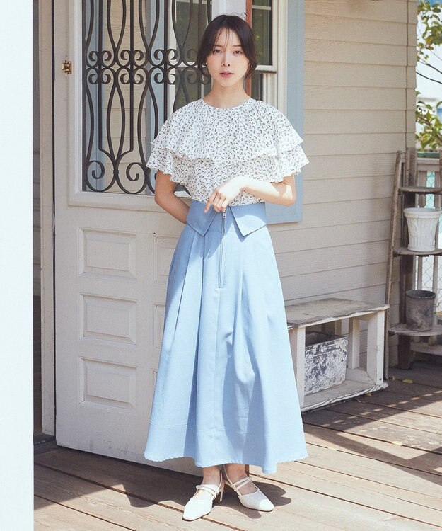 earth music&ecology ケープブラウス Flower