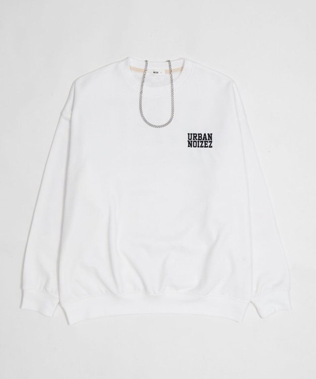 WEGO 【2点SET】アクセ付き裏シャギーグラフィックプルオーバー ホワイト