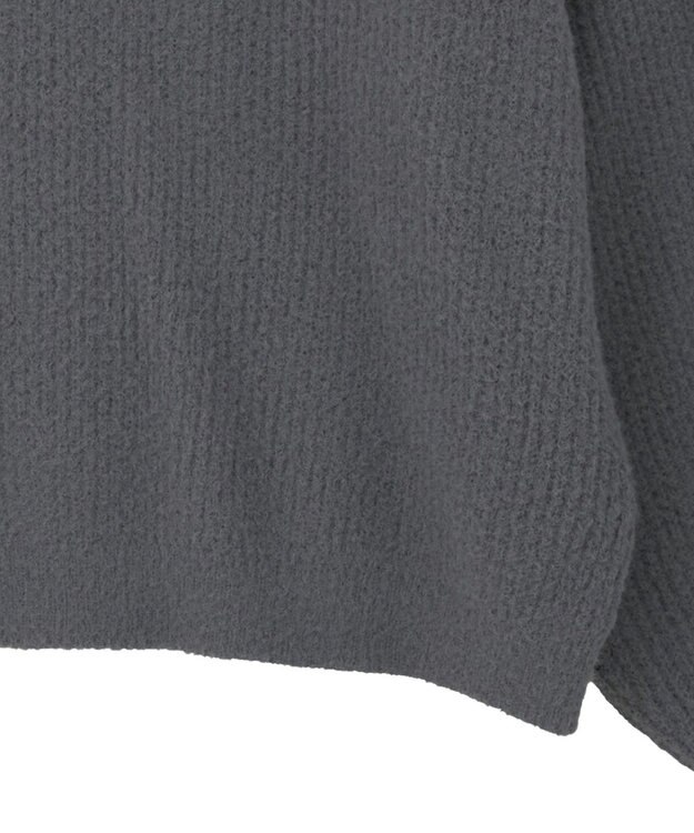 earth music&ecology パウダーシャギー畦プルオーバー Charcoal Gray