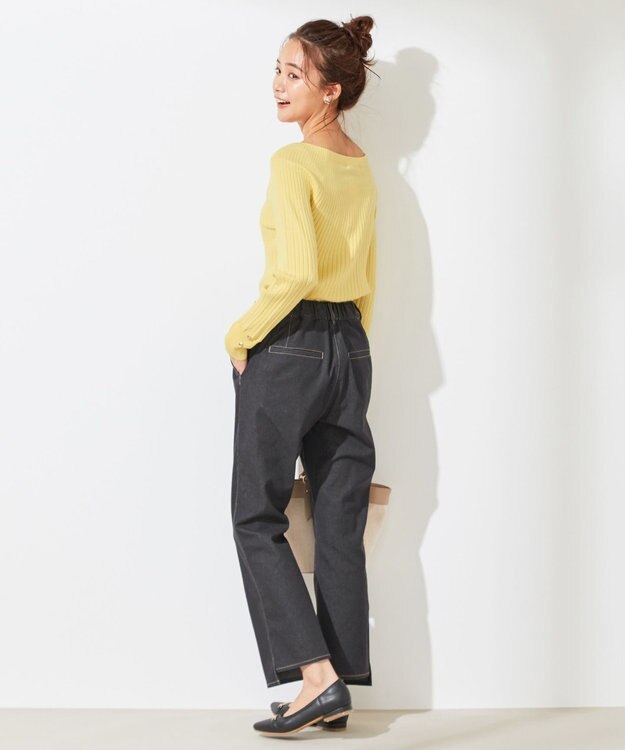 ANY SIS 【洗える】キュウシンRIB ニット ライトイエロー