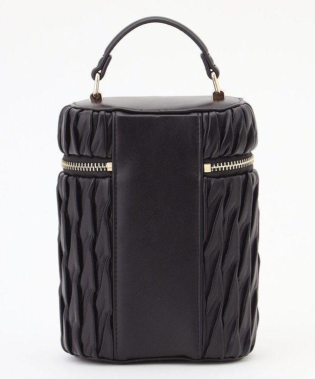 LA BAGAGERIE 【MONICA】ランダムプリーツバニティバッグ ブラック