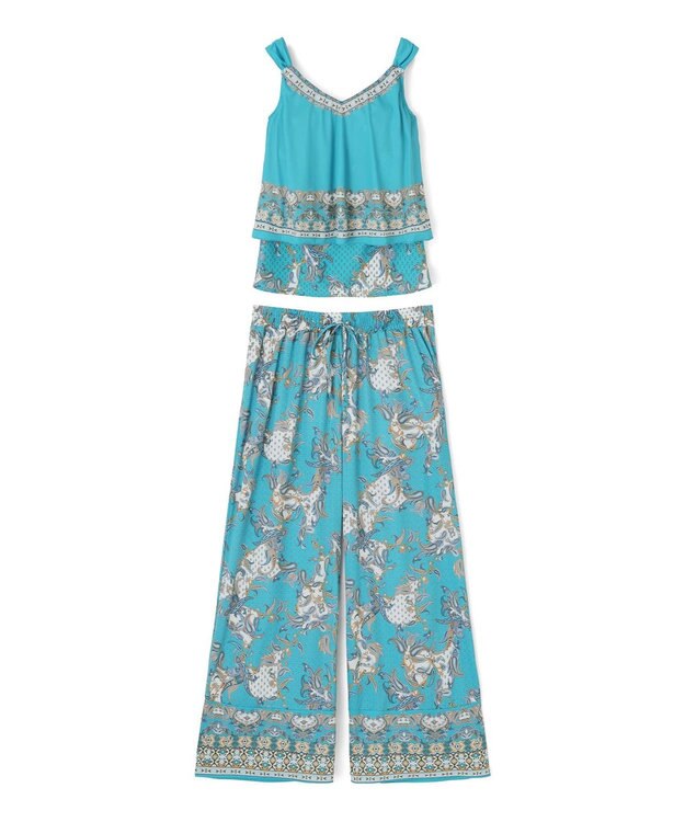 San-ai Resort（三愛水着楽園） ロングパンツセット　13L・15L　【Coral veil（コーラルヴェール）】 グリーン