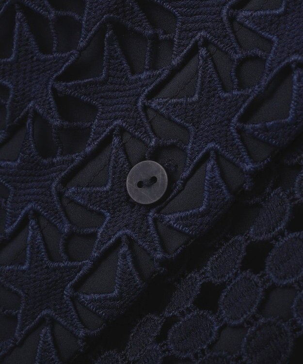 YECCA VECCA レースMIXレイヤードデザインシャツ Stripe Blue