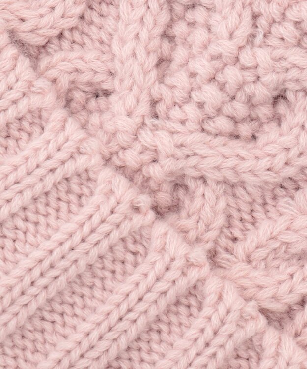 ANY KIDS ケーブルニット帽 ピンク