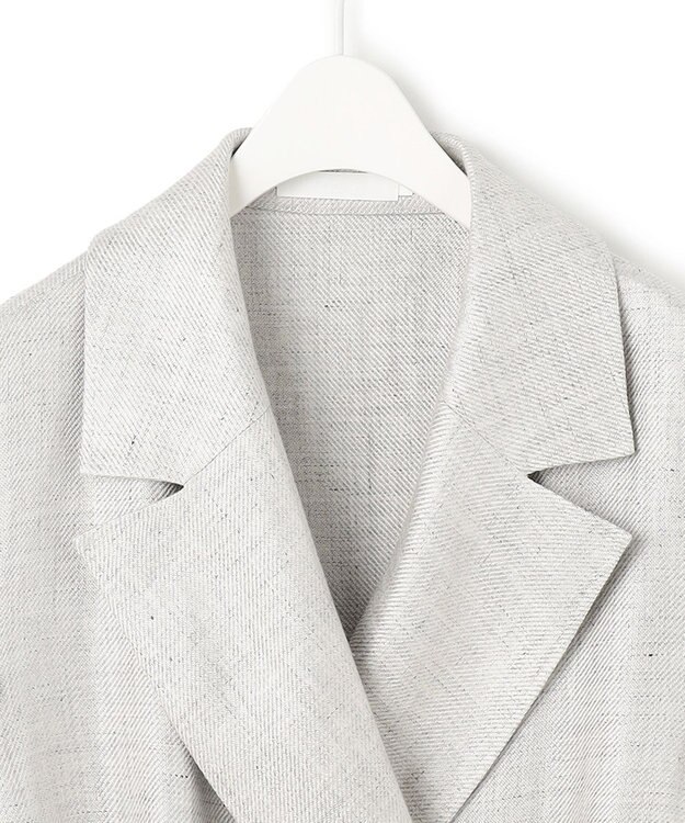 ICB L 【日本製】トリアセリネンシャイニーツイル ロングジャケット ライトグレー系