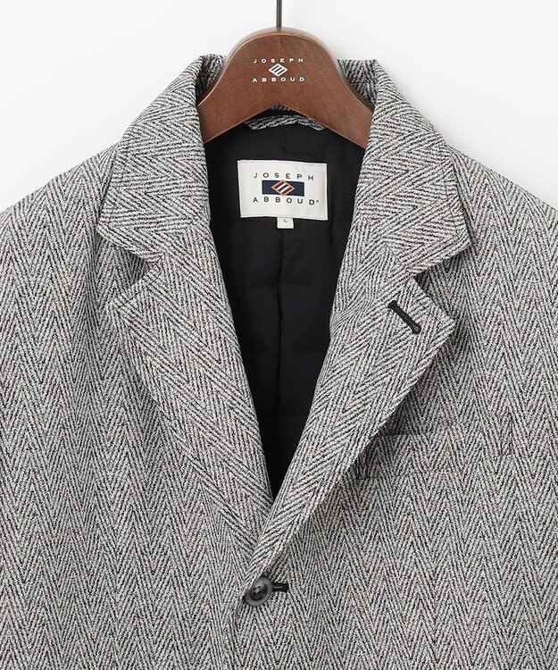 JOSEPH ABBOUD 【撥水/ダウン/ライナー取り外し可能】インターレースヘリンボン コート ライトグレー系7