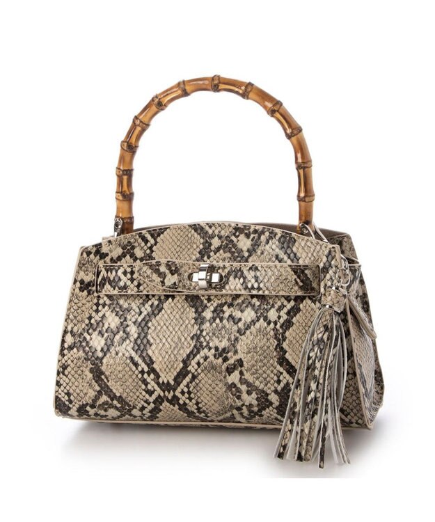 UNBILLION カシュカシュ cachecache / バンブーヒネリミニハンドバッグ パイソン