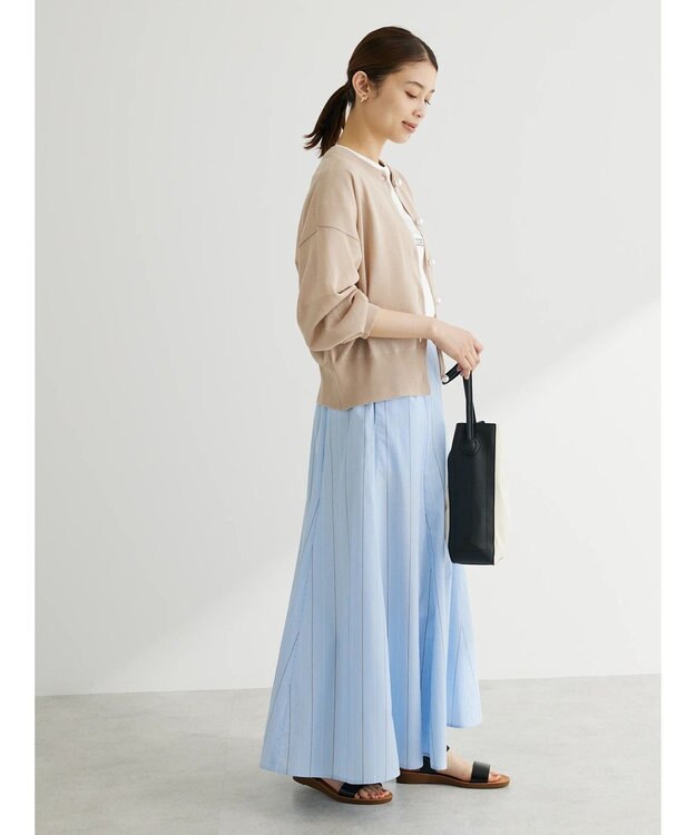 Green Parks ・ＥＬＥＮＣＡＲＥ　ＤＵＥ　パールボタンシアーカーデ Gray Beige