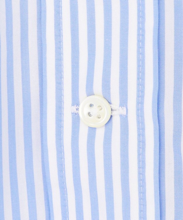 J.PRESS MEN 【AaronChang】【UNISEX】コットンタイプライター ストライプ シャツ / B.D. / Baggy-Fit サックスブルー系1