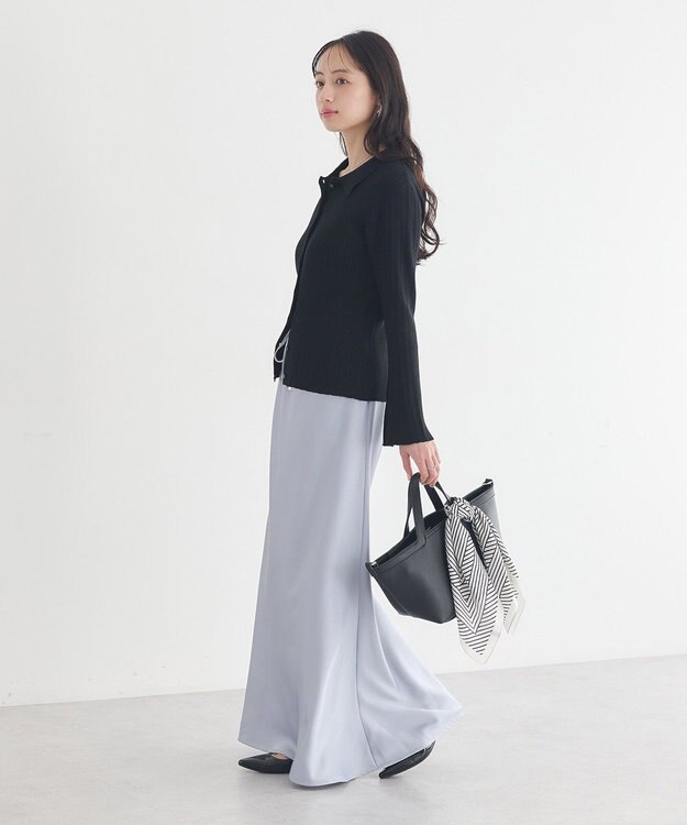 earth music&ecology レギュラーカラーニットカーディガン Black