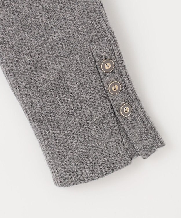 ANY SIS 【洗える】リブインナー ニット ライトグレー