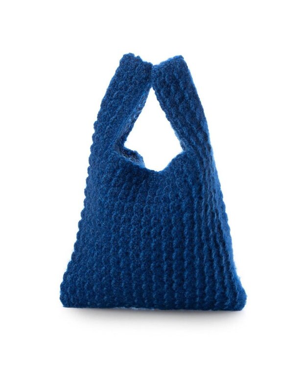 UNBILLION カシュカシュ cachecache / 柄編みニットショッパーバッグ ブルー